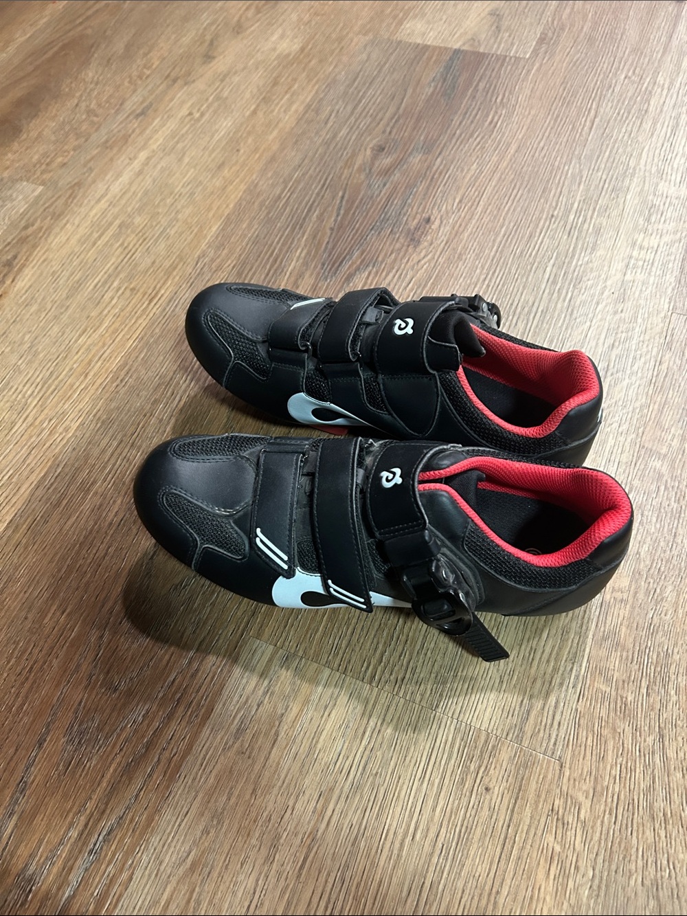 Black and Red Athletic Shoes with Secure Strap